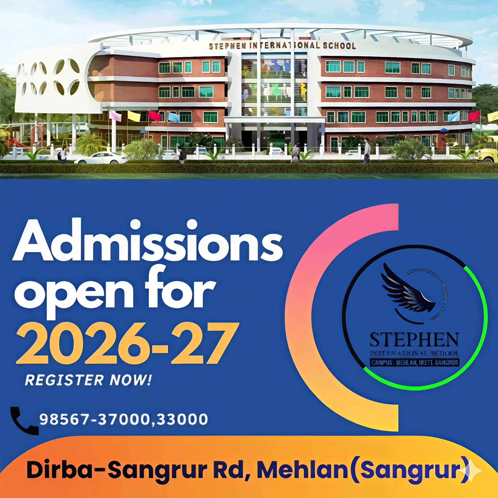 ADMISSION OPEN 2026-27 Cont.98567-37000