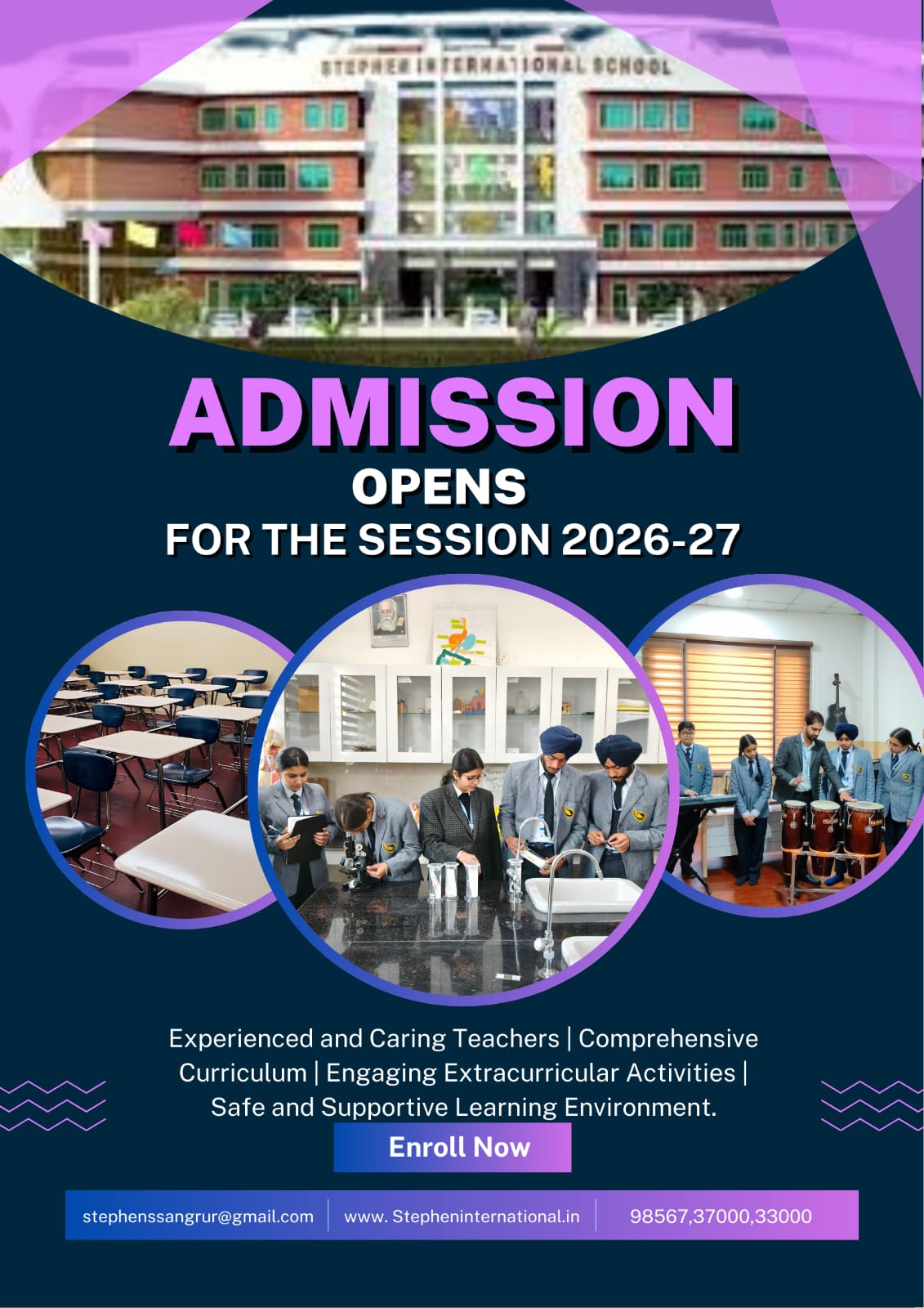 ADMISSION OPEN 2026-27 Cont.98567-37000